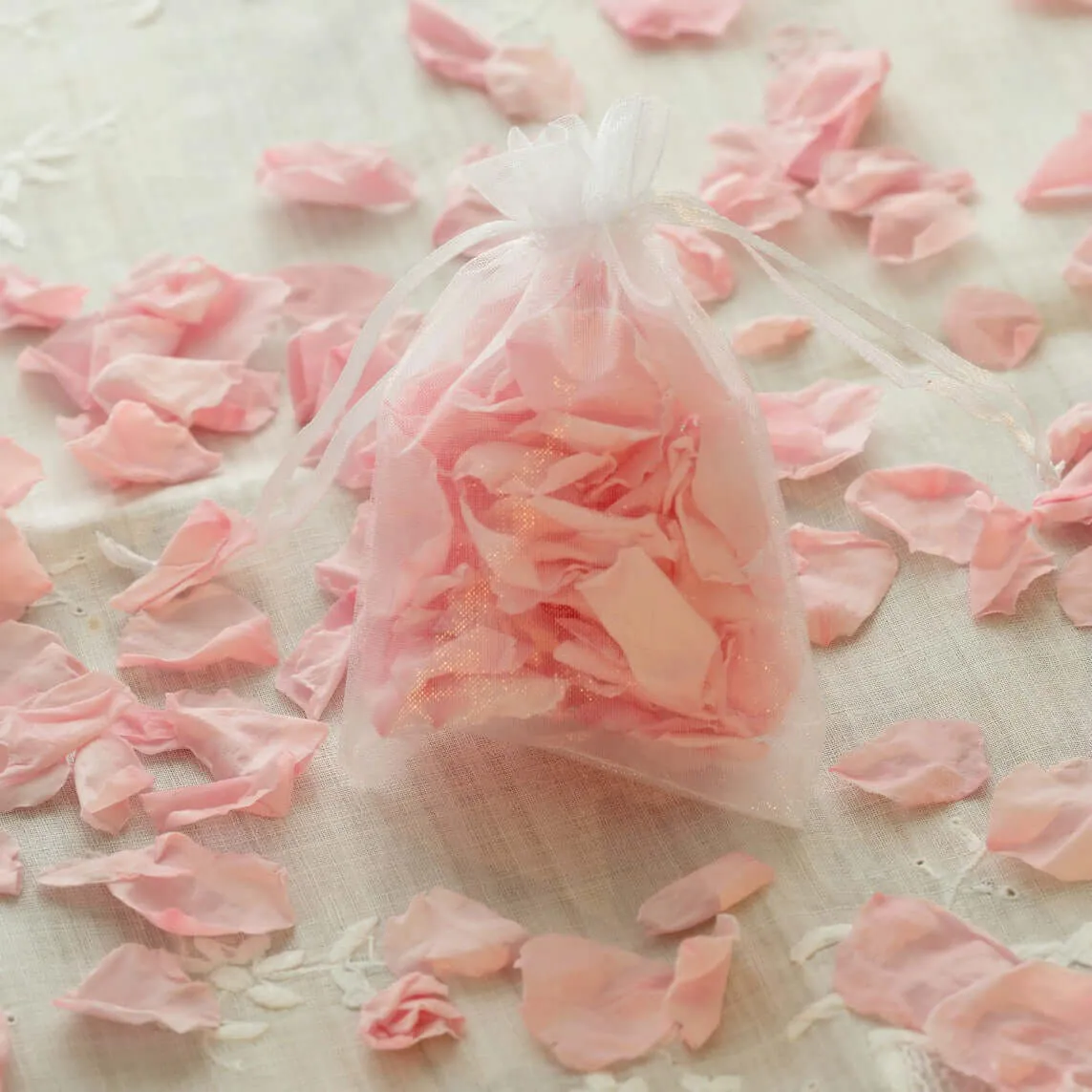 10 Pack 5"x7" Pink Organza Drawstring Wedding Party Favor Gift Bags