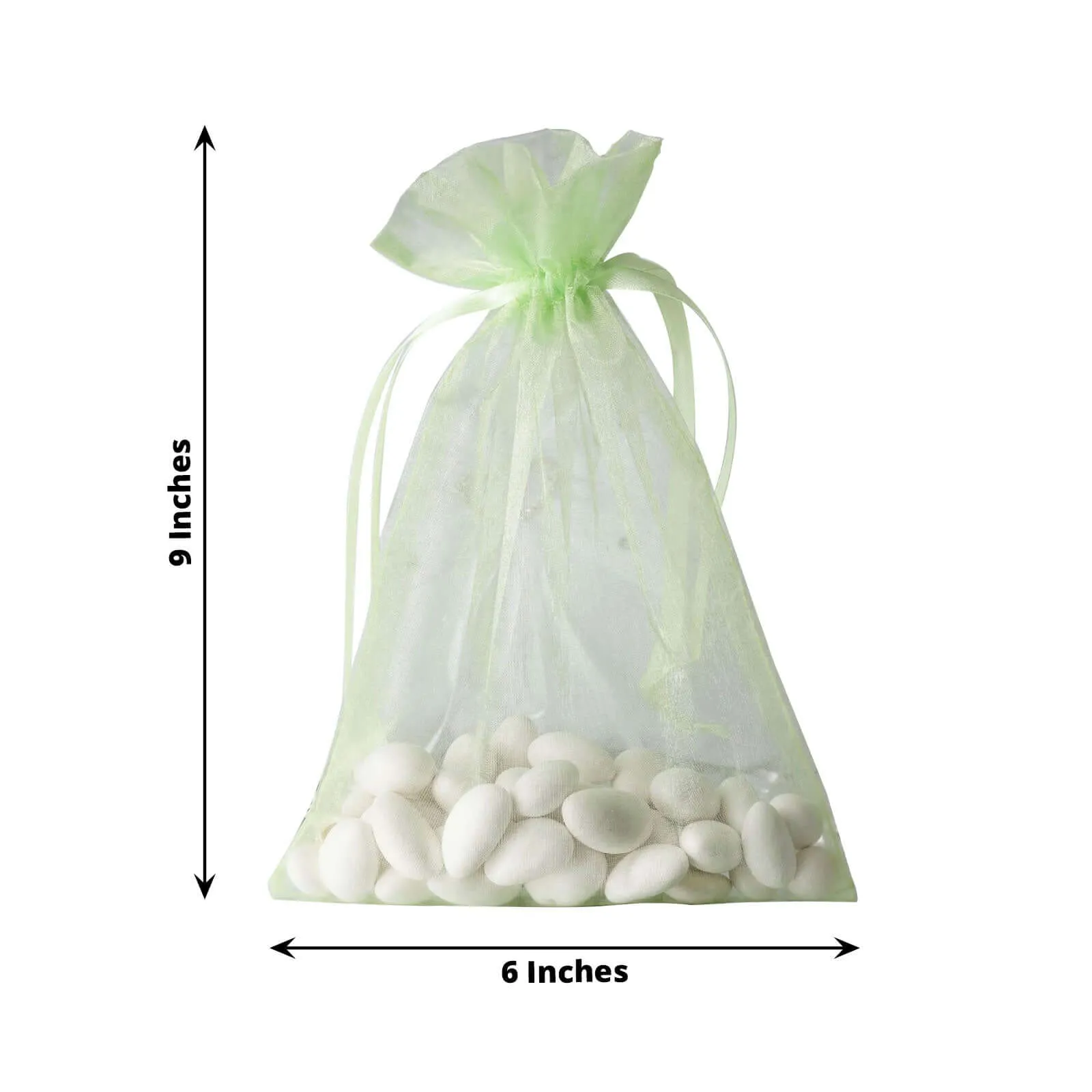 10 Pack 6"x9" Mint Organza Drawstring Wedding Party Favor Gift Bags