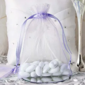 10 Pack Lavender Lilac Organza Drawstring Wedding Party Favor Gift Bags 5"x7"