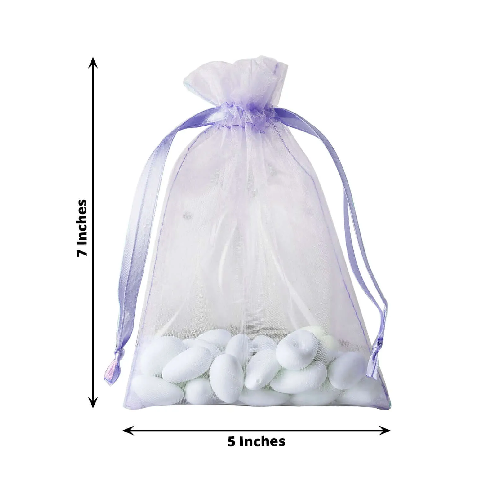 10 Pack Lavender Lilac Organza Drawstring Wedding Party Favor Gift Bags 5"x7"