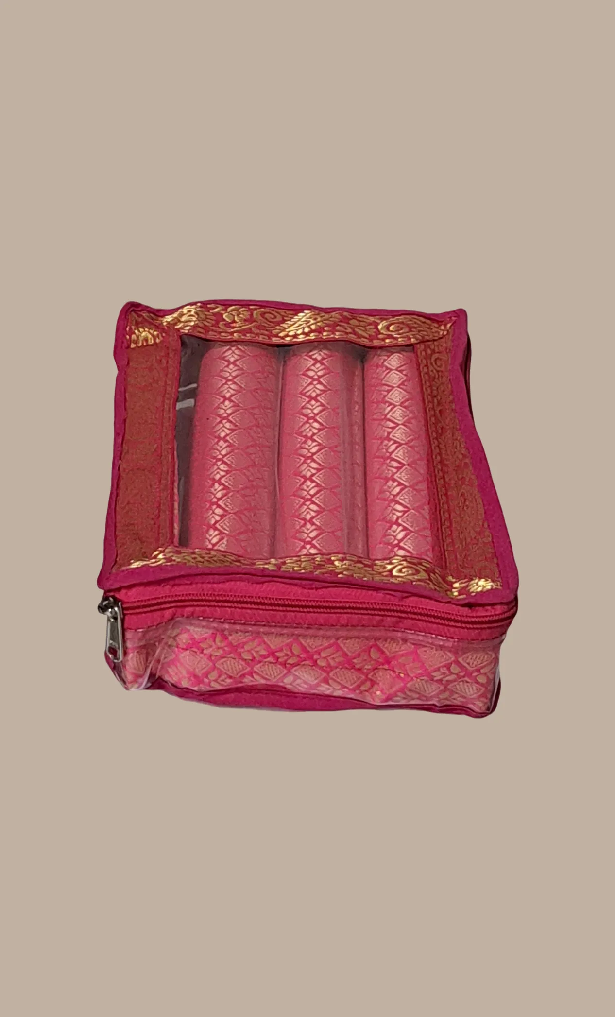 3 Roll Cerise Bangle Pouch Bag