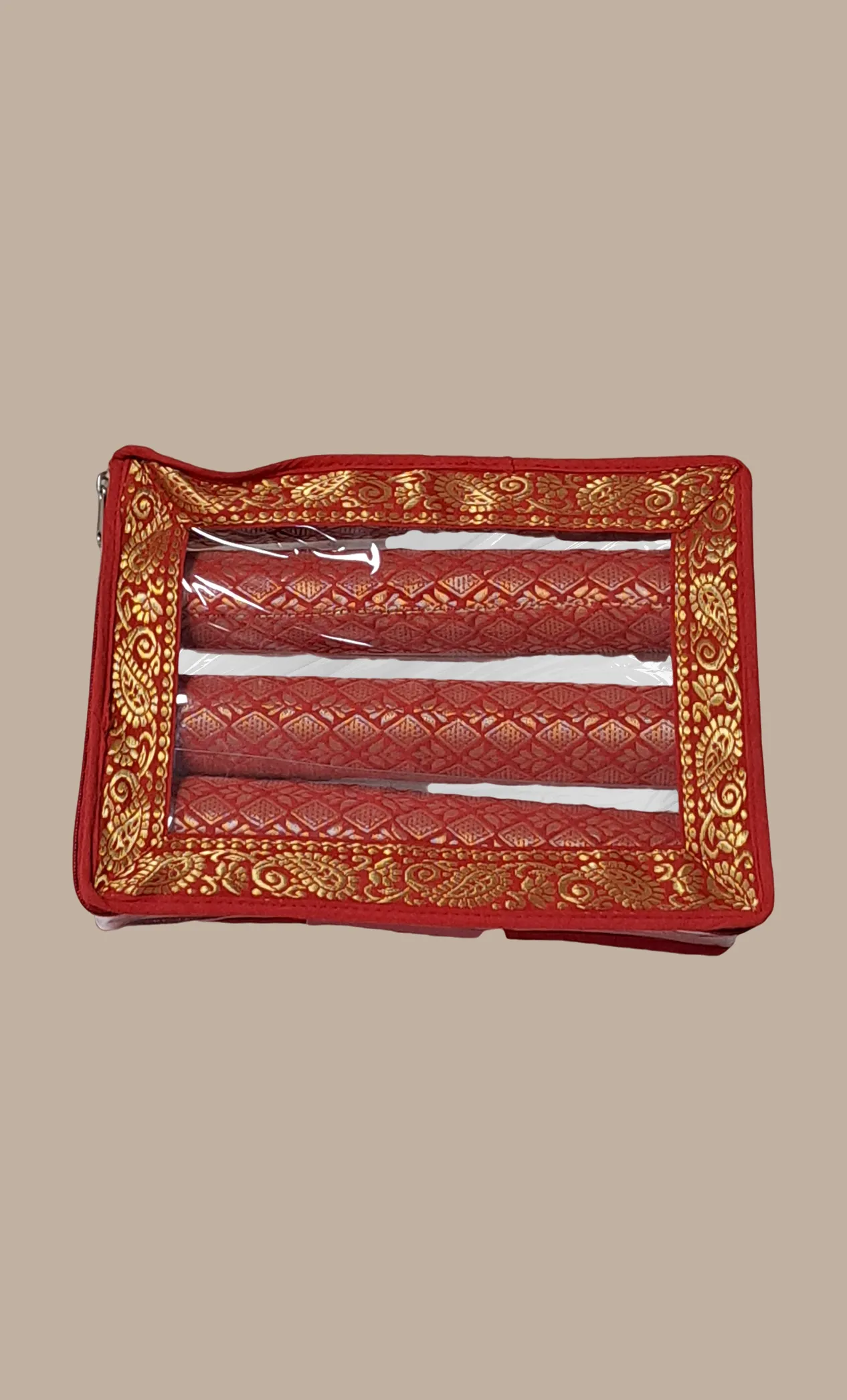 3 Roll Red Bangle Pouch Bag