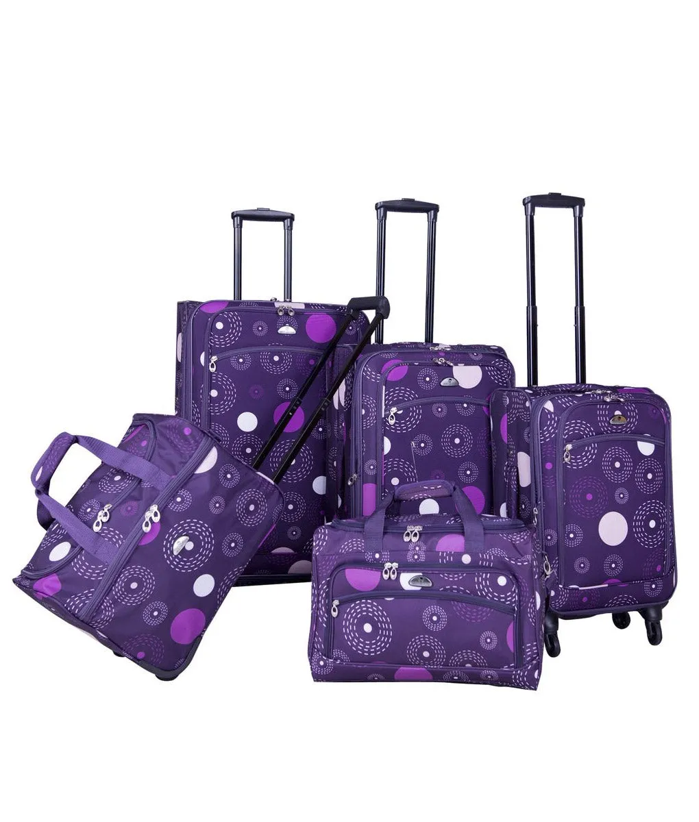 American Flyer Fireworks 5-Piece Spinner Luggage Set