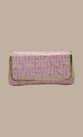 Baby Pink Embroidered Clutch