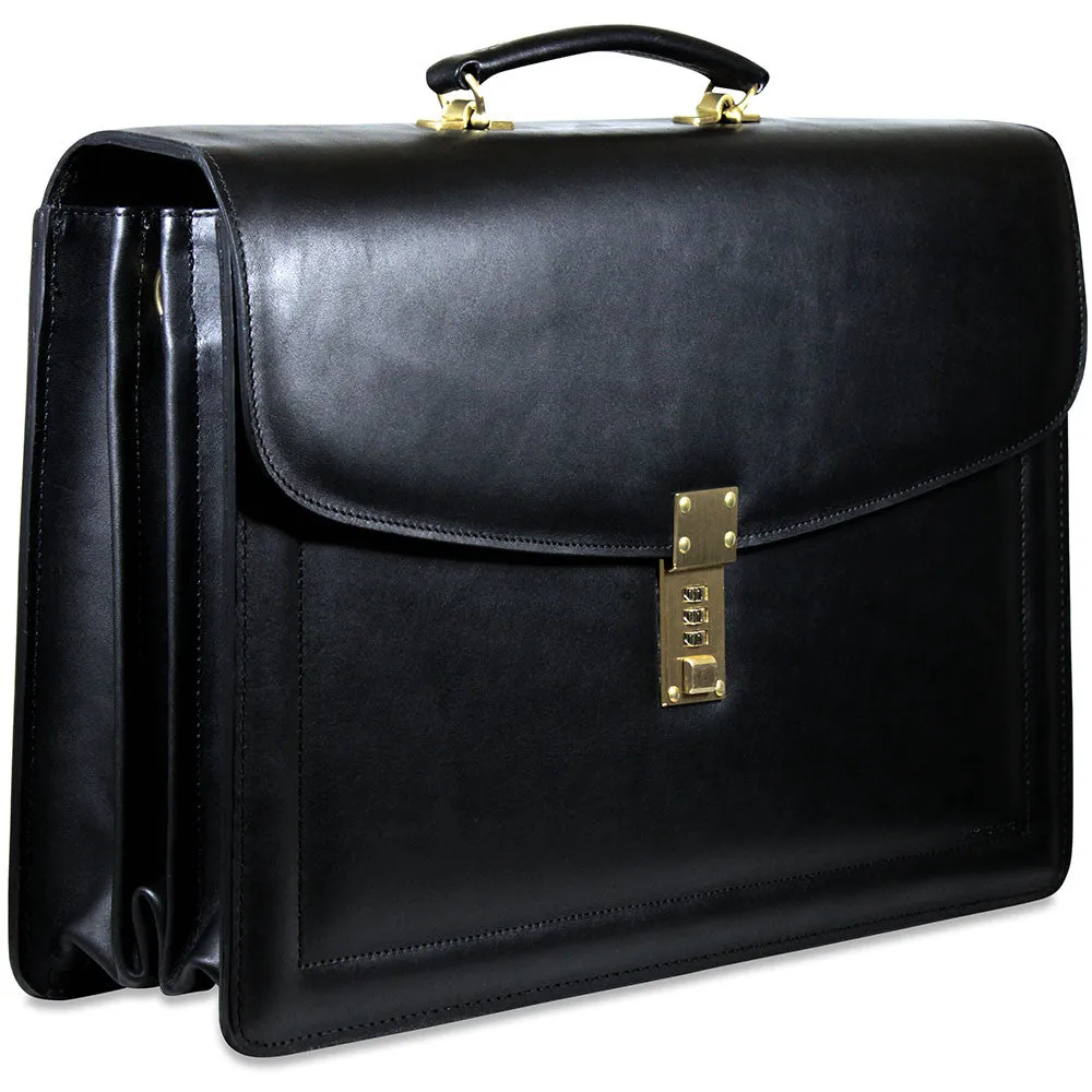 Belting Leather Executive Combination Lock Briefcase #9004