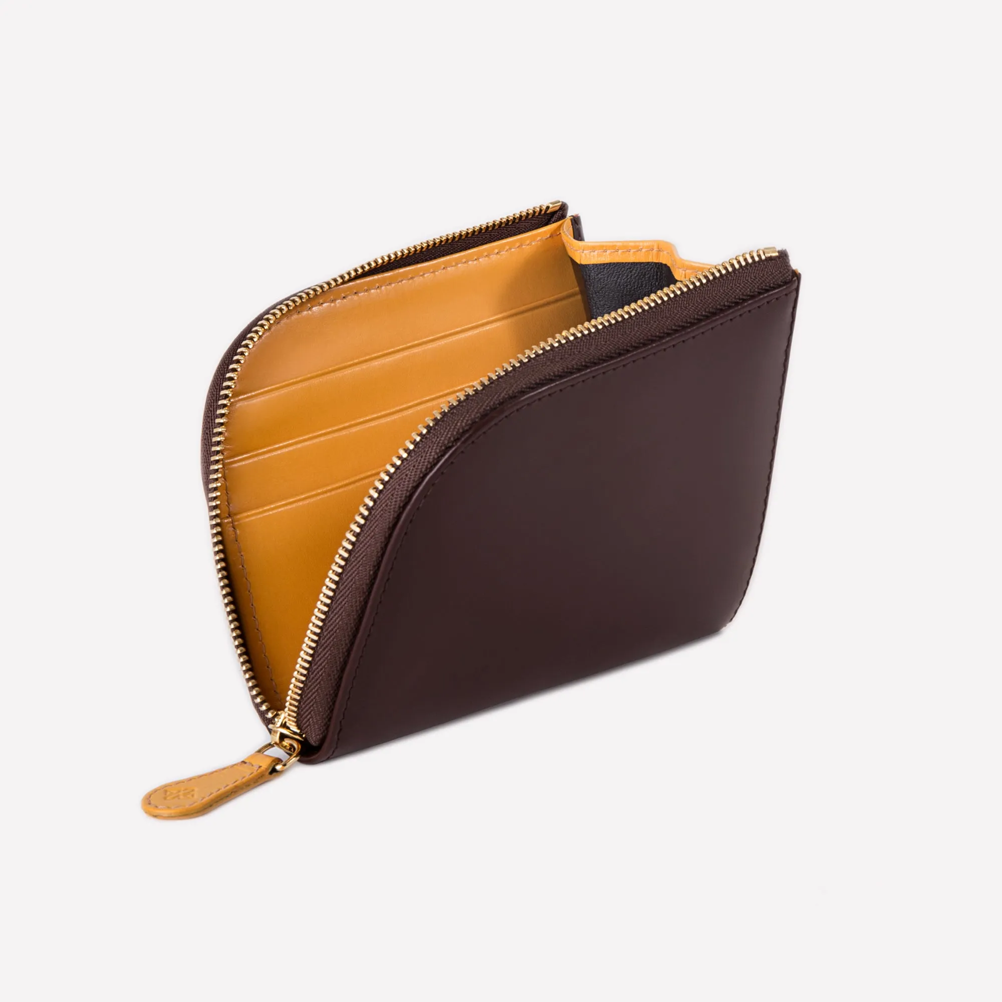 Bridle Hide Zipped Curved Wallet with Key Strap