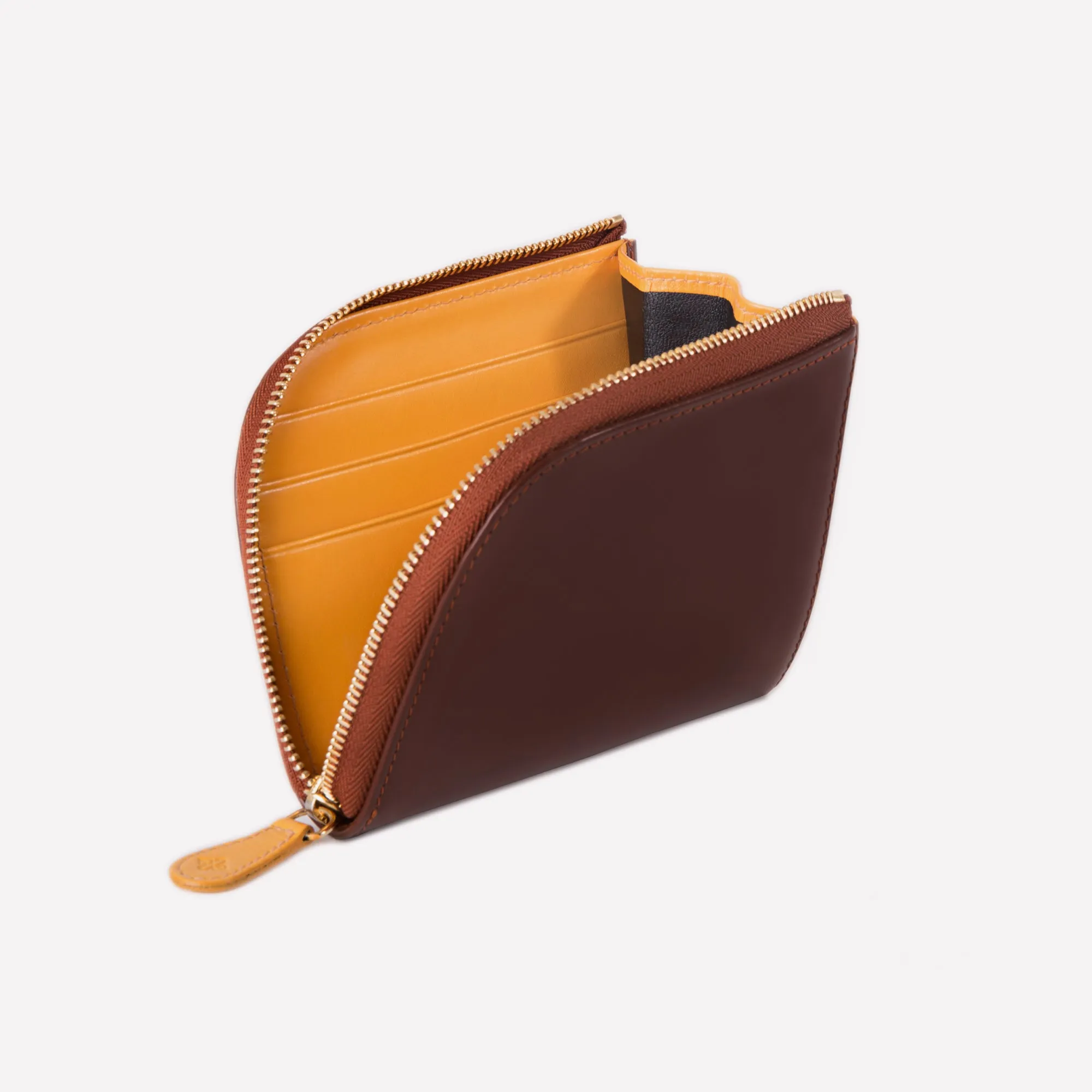 Bridle Hide Zipped Curved Wallet with Key Strap