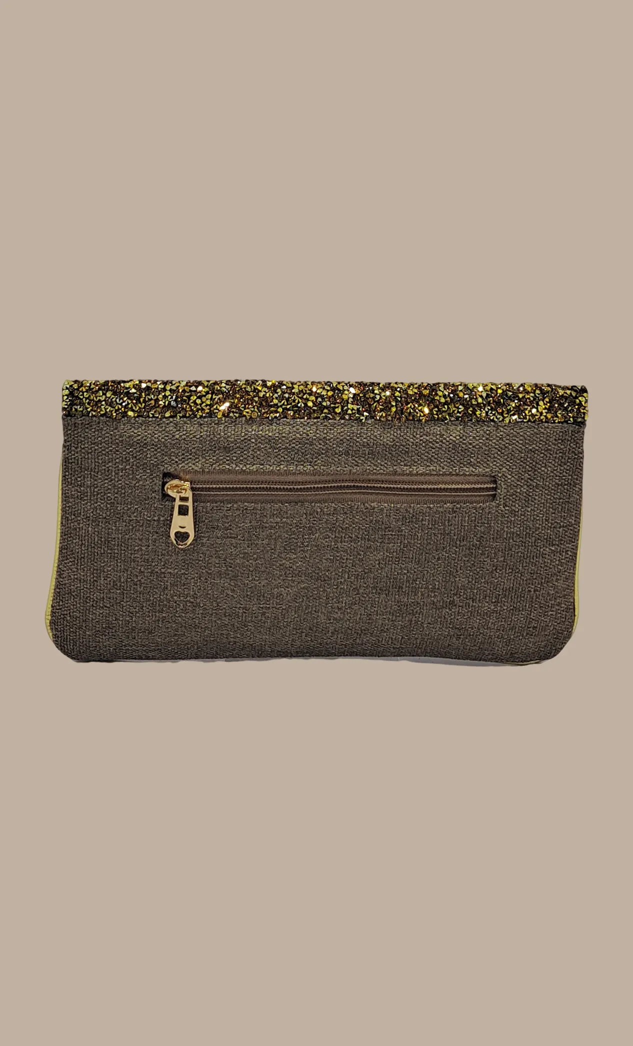 Bronze Embroidered Clutch