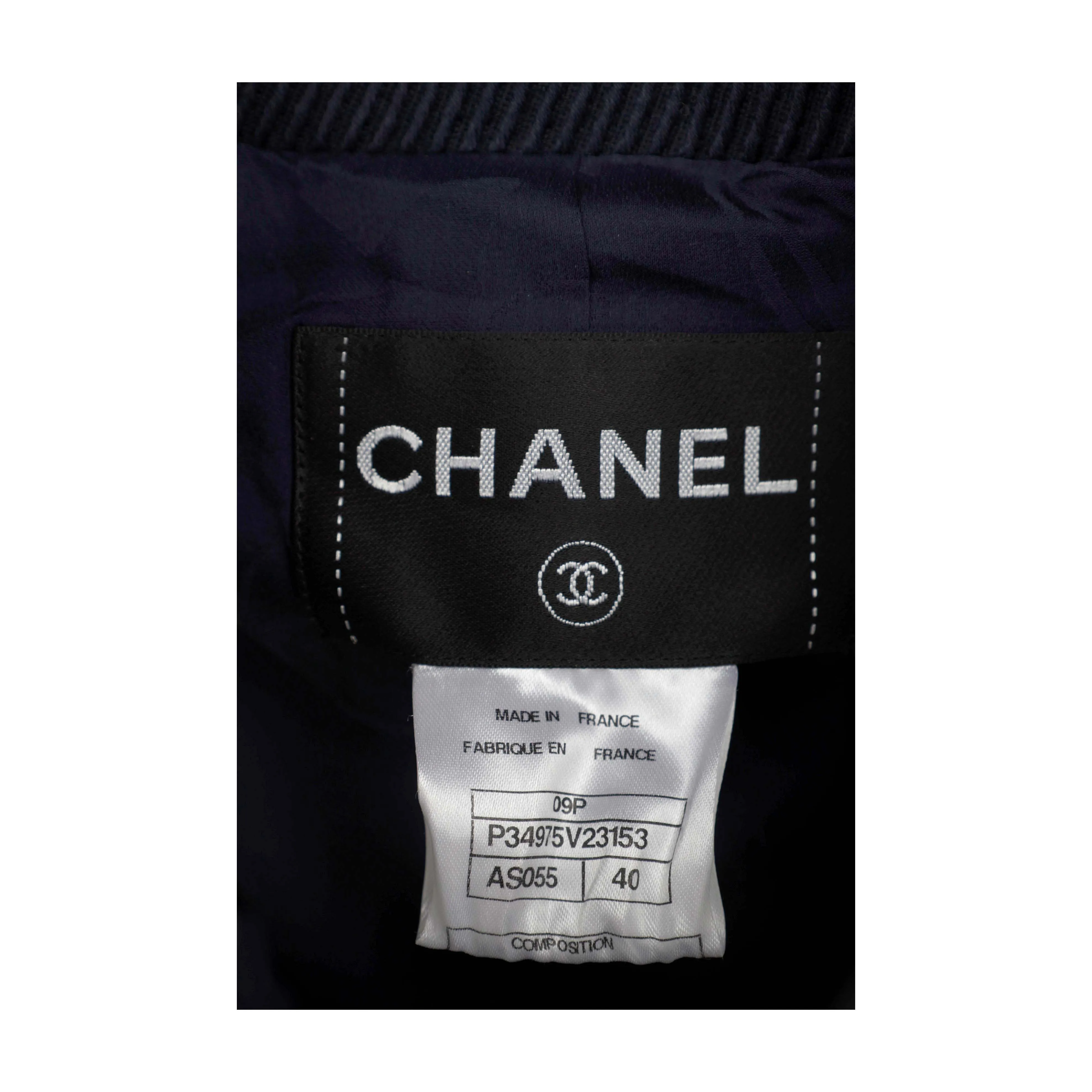 Chanel Navy Majorette Jacket with Pearls - '10s