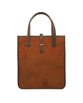 Corduroy Shopper Tote (Umber/ Khaki)