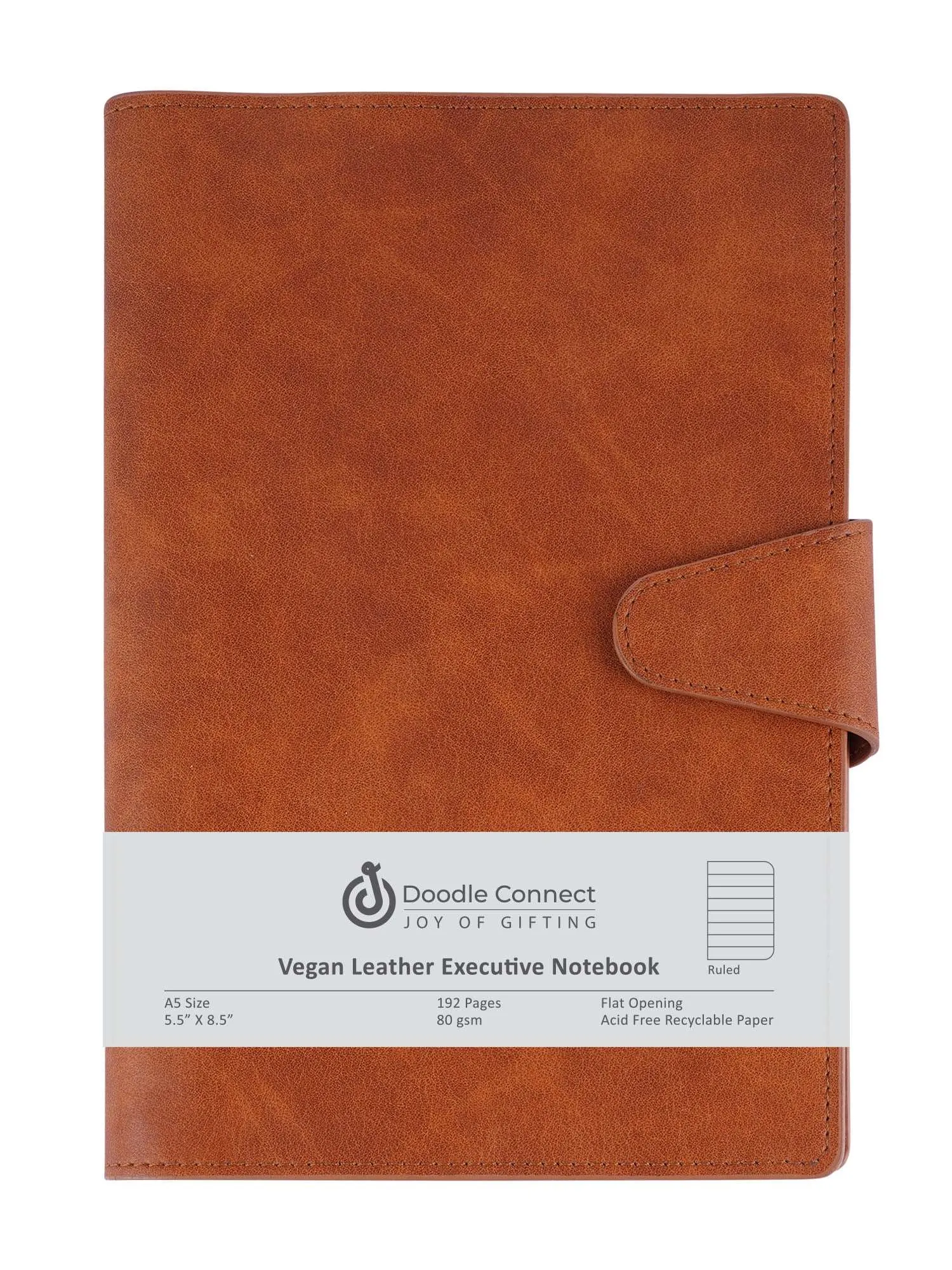 Couture - Vegan Leather A5 Organiser: Slip Jacket Style - Brown