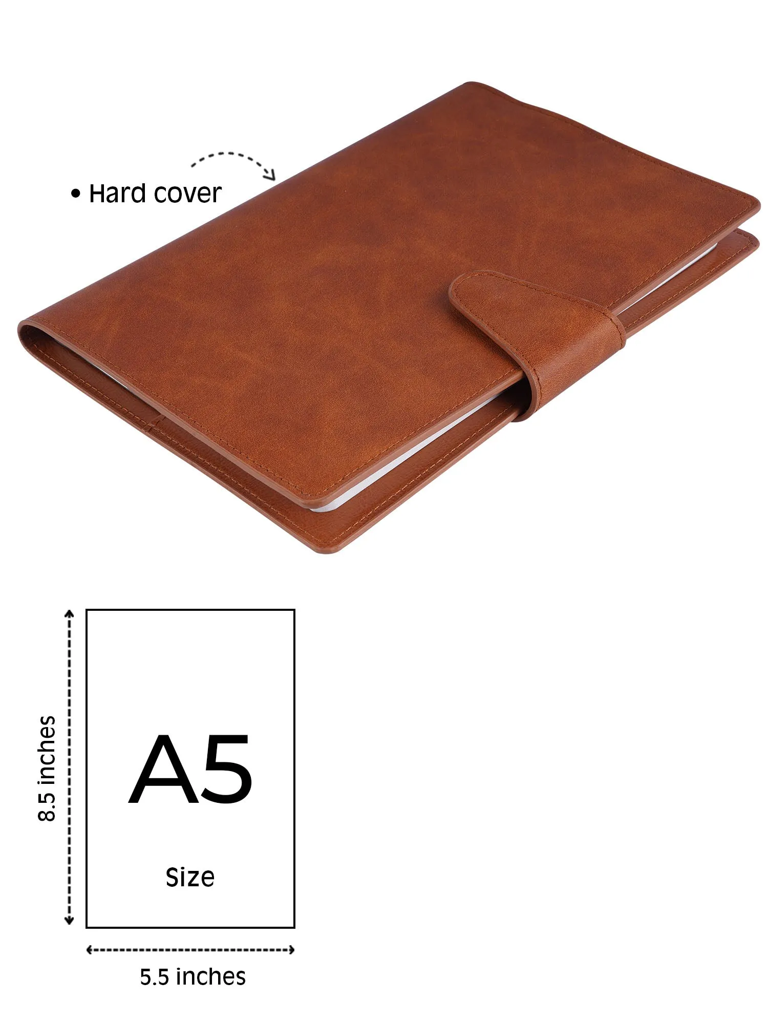 Couture - Vegan Leather A5 Organiser: Slip Jacket Style - Brown