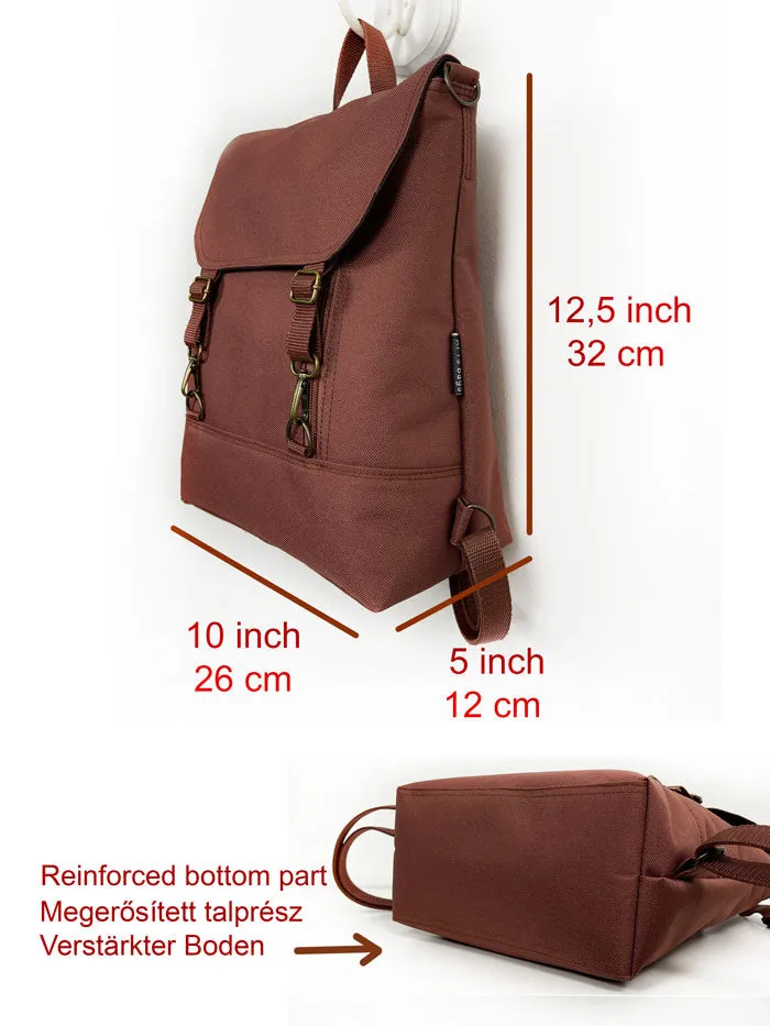 Customizable Rust Brown Women's Cross Body Backpack