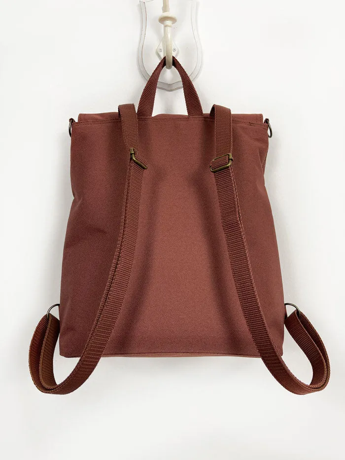 Customizable Rust Brown Women's Cross Body Backpack