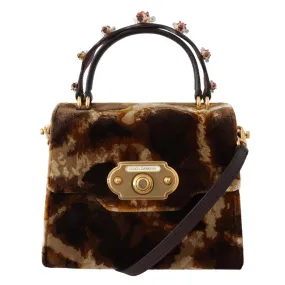 Dolce & Gabbana Elegant Giraffe Pattern Welcome Bag with Gold Accents