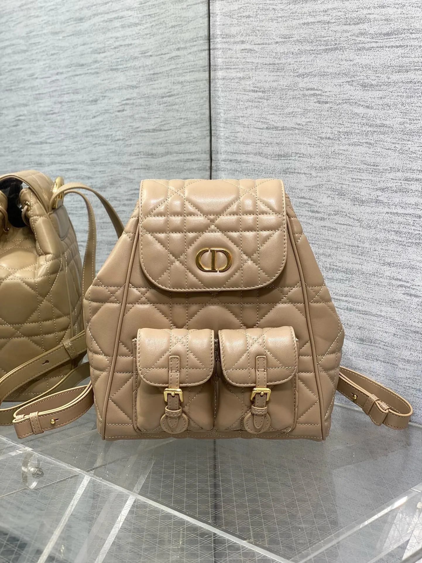 DR480 Small/Medium Dior Caro Backpack / HIGHEST QUALITY VERSION