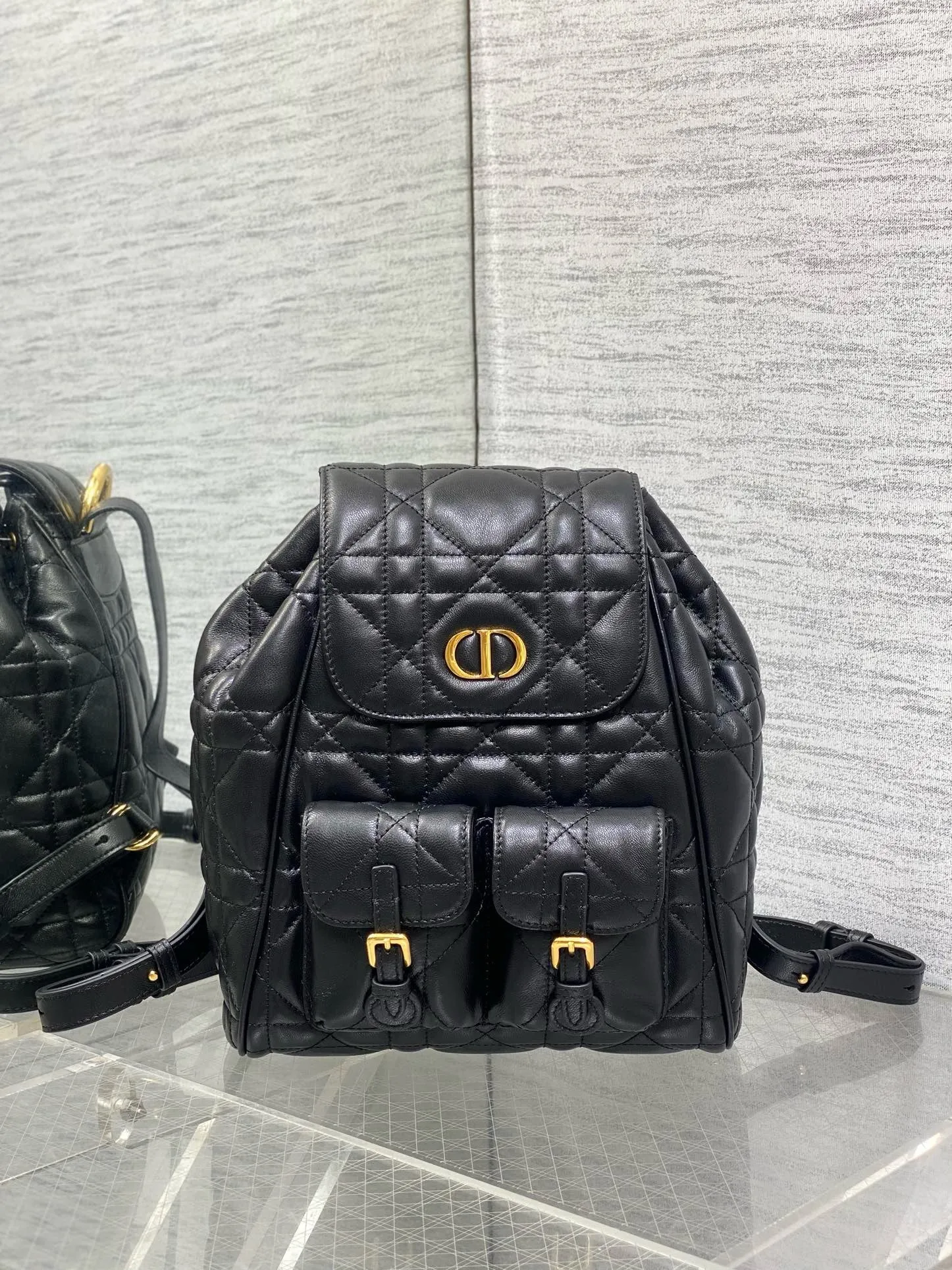 DR480 Small/Medium Dior Caro Backpack / HIGHEST QUALITY VERSION