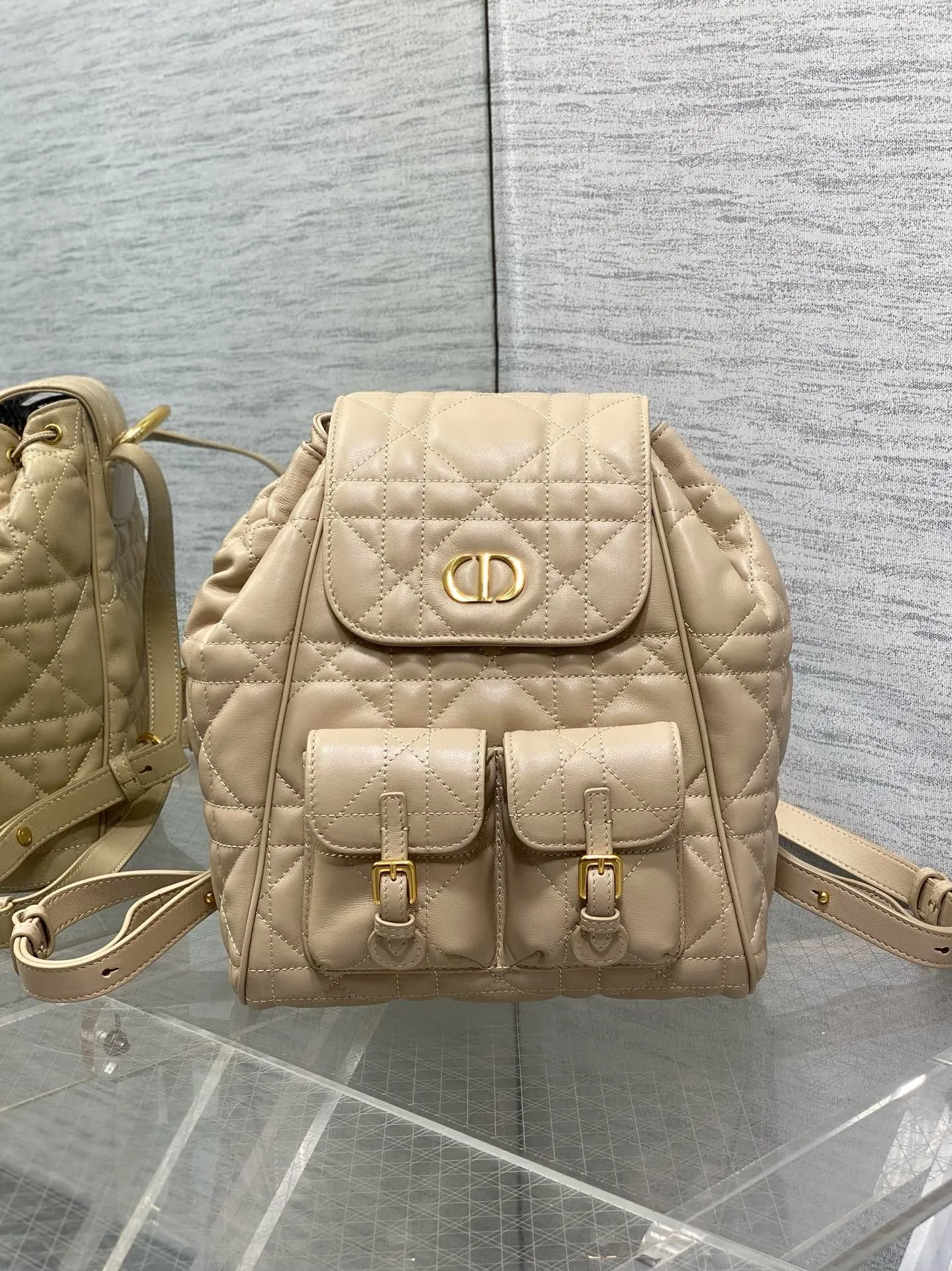 DR480 Small/Medium Dior Caro Backpack / HIGHEST QUALITY VERSION