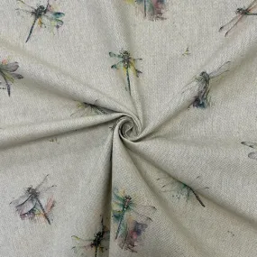 Dragonflies Digital Linen Look Polycotton Fabric