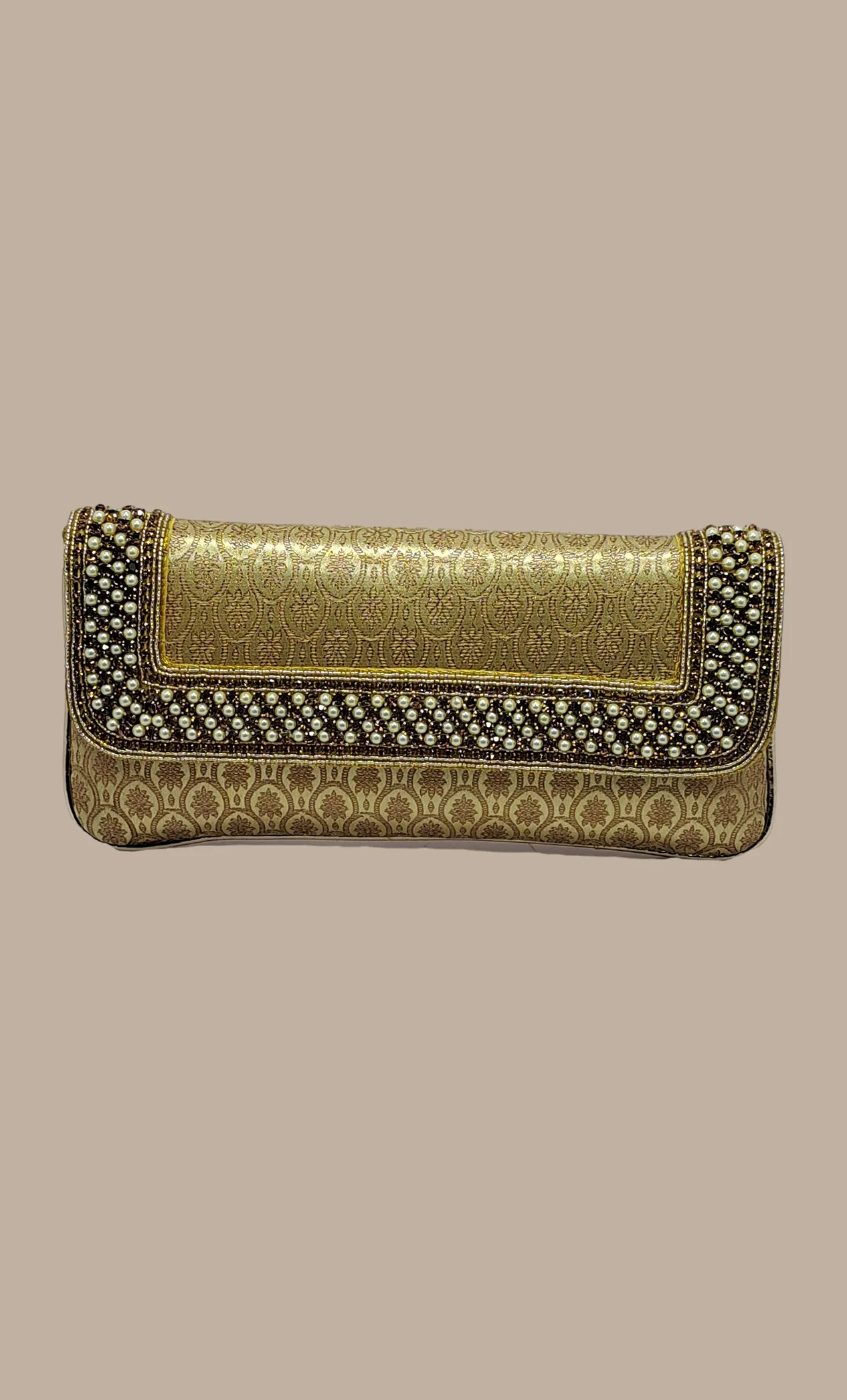 Gold Embroidered Clutch