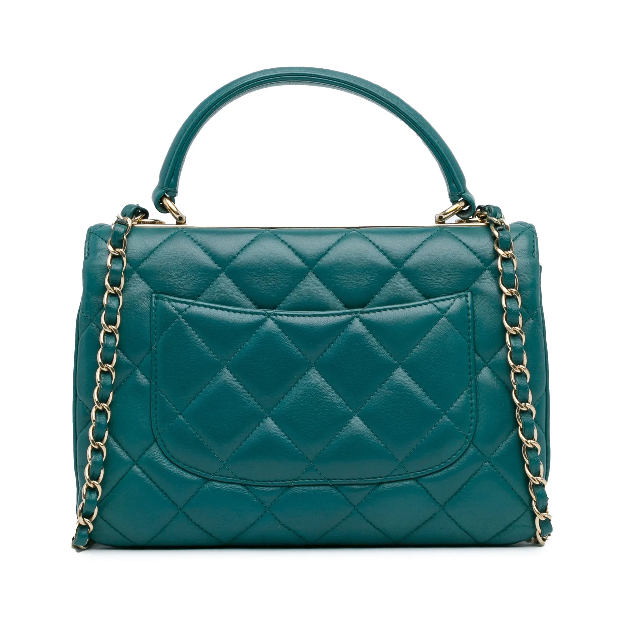 Green Chanel Small Lambskin Trendy CC Flap Satchel