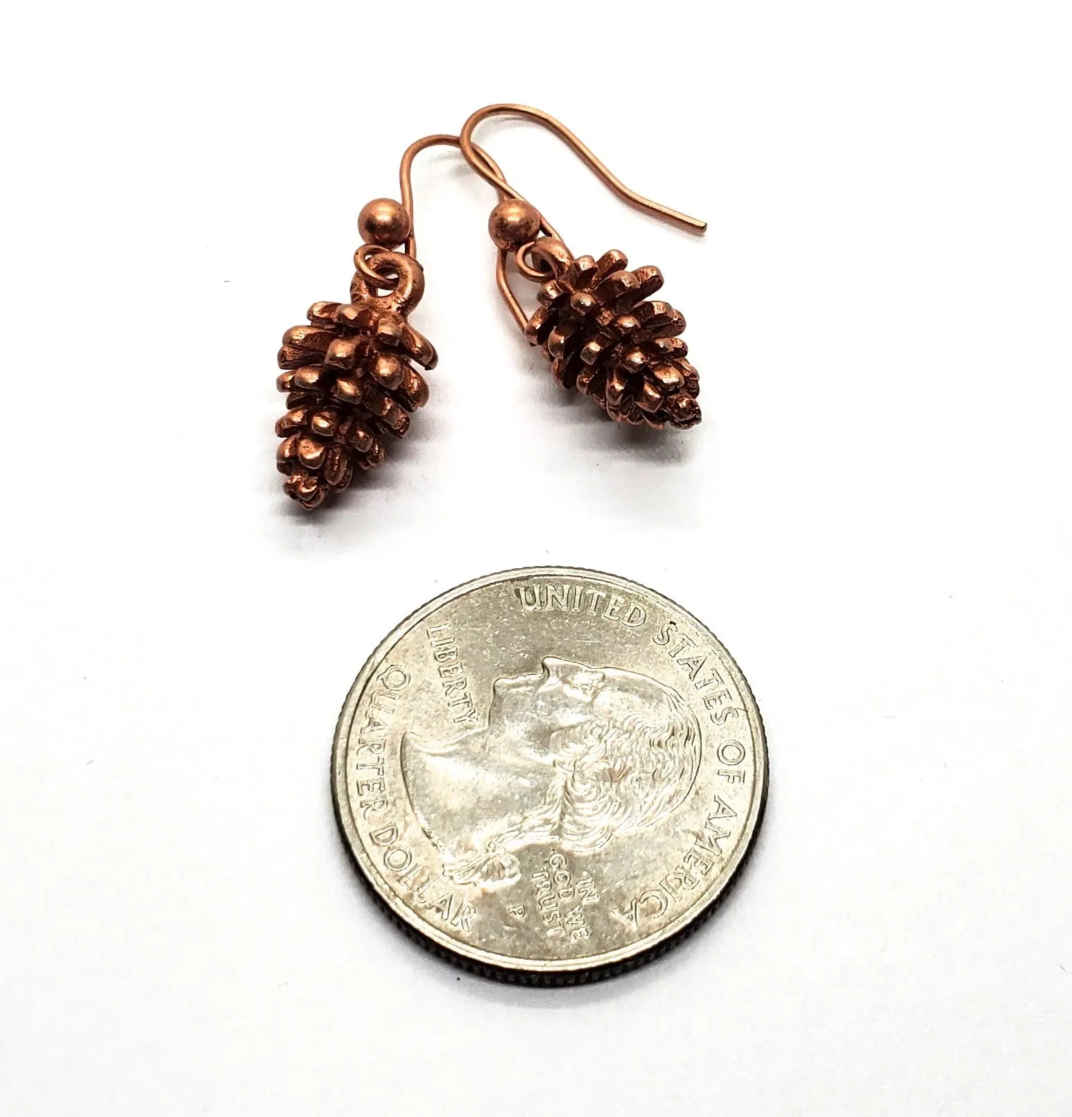 Handmade Oxidized Rose Gold Pinecone Earrings