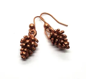 Handmade Oxidized Rose Gold Pinecone Earrings