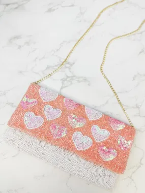 Heart Beaded Clutch