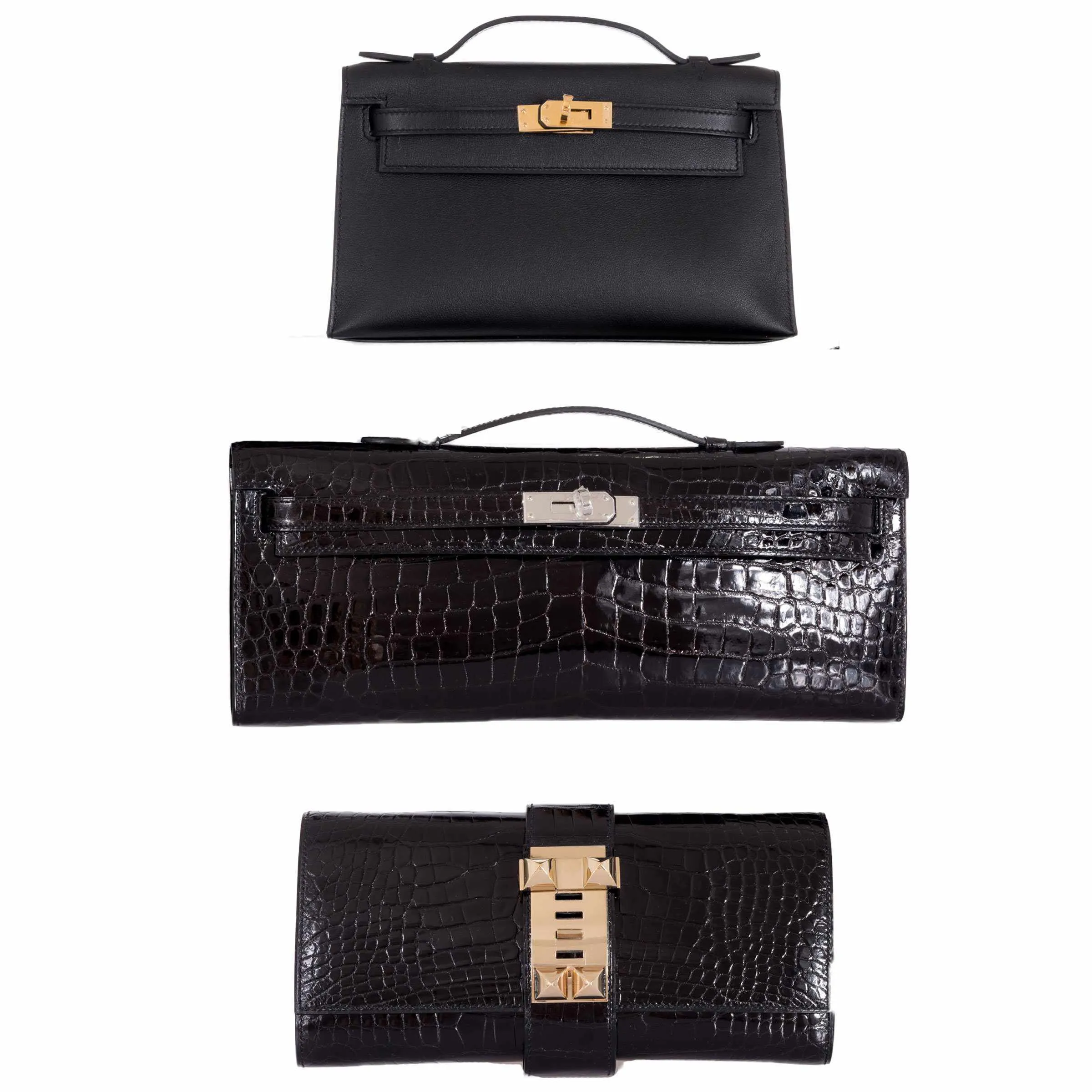 Hermès Kelly Mini Pochette Black Swift Gold Hardware