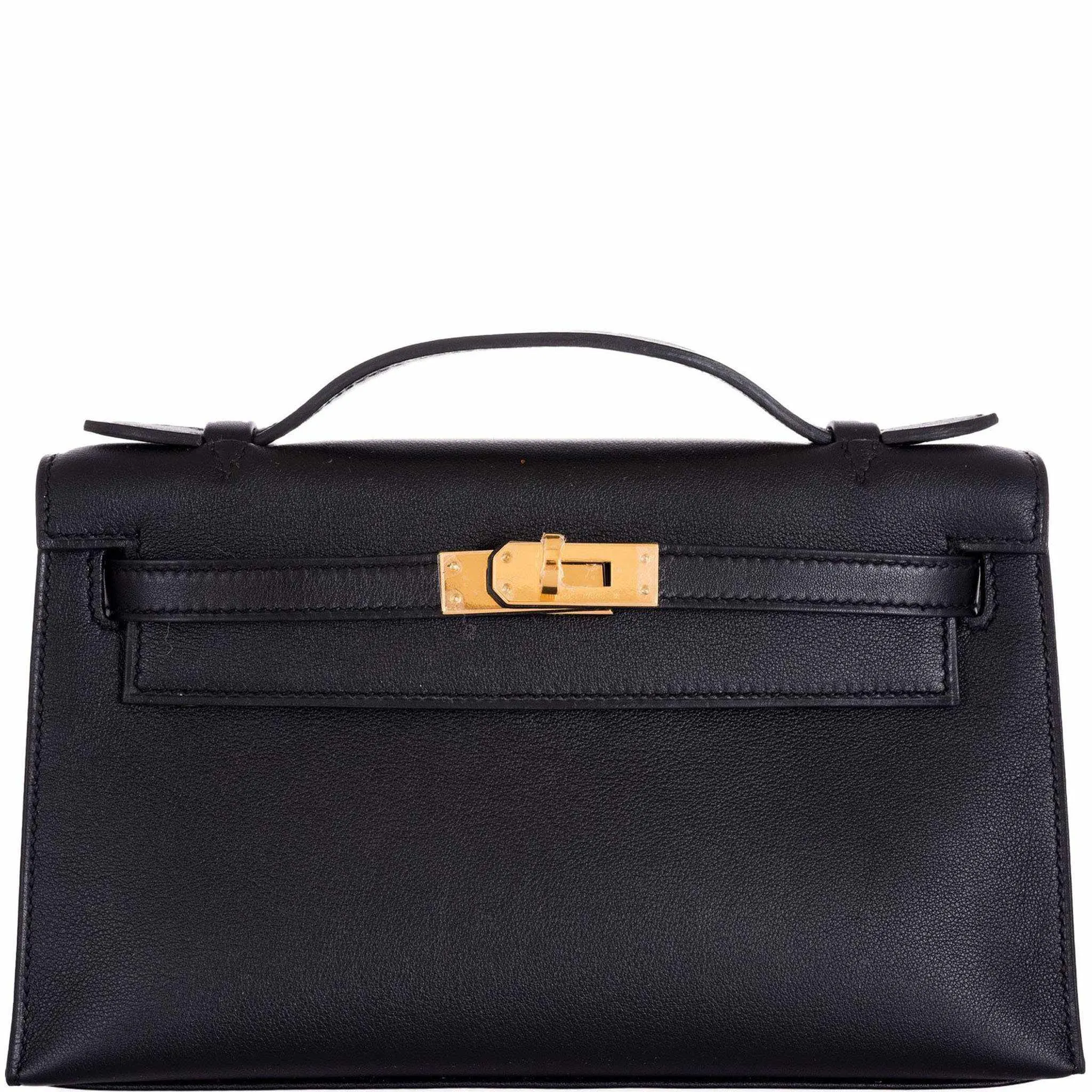 Hermès Kelly Mini Pochette Black Swift Gold Hardware