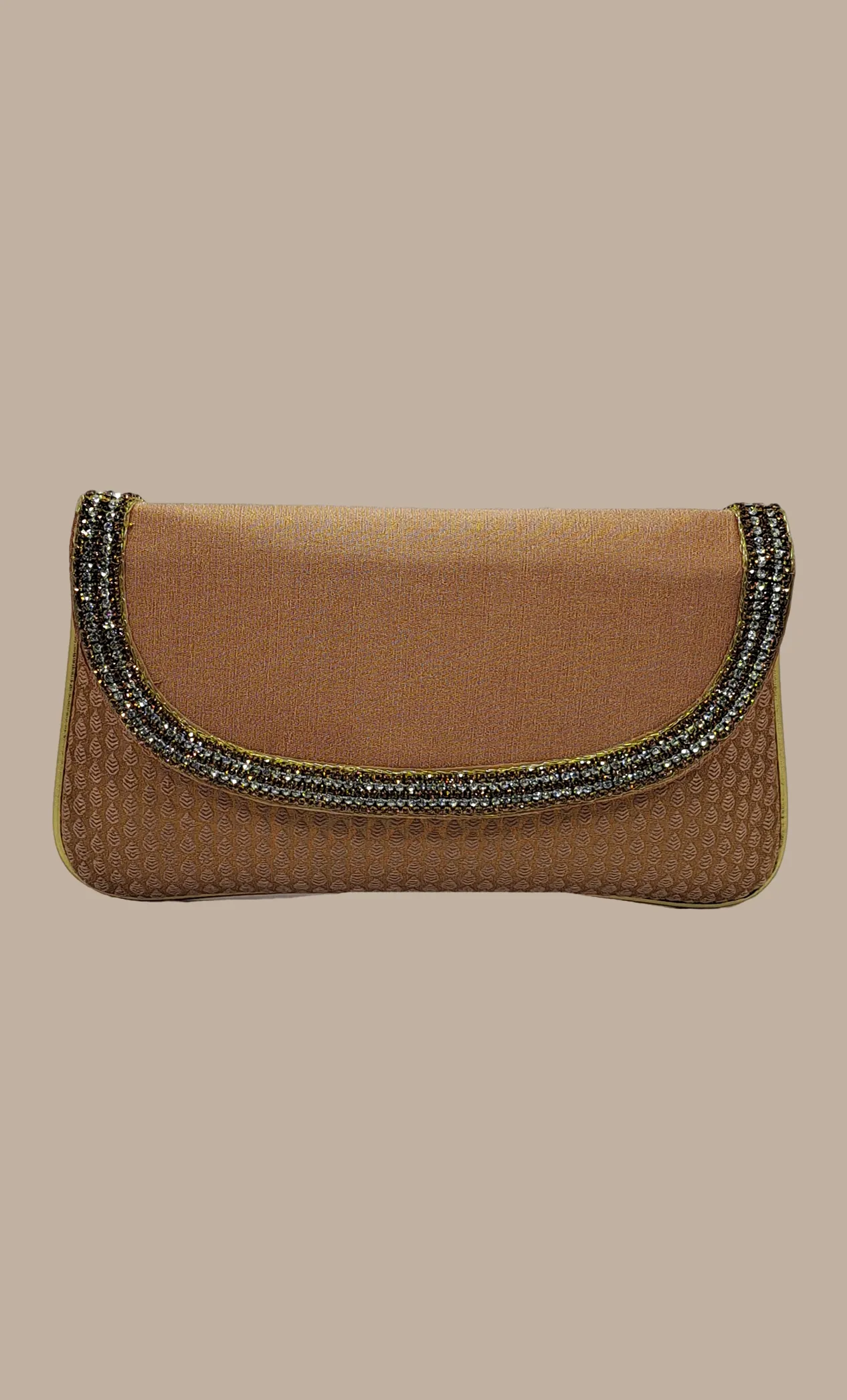 Light Bronze Embroidered Clutch