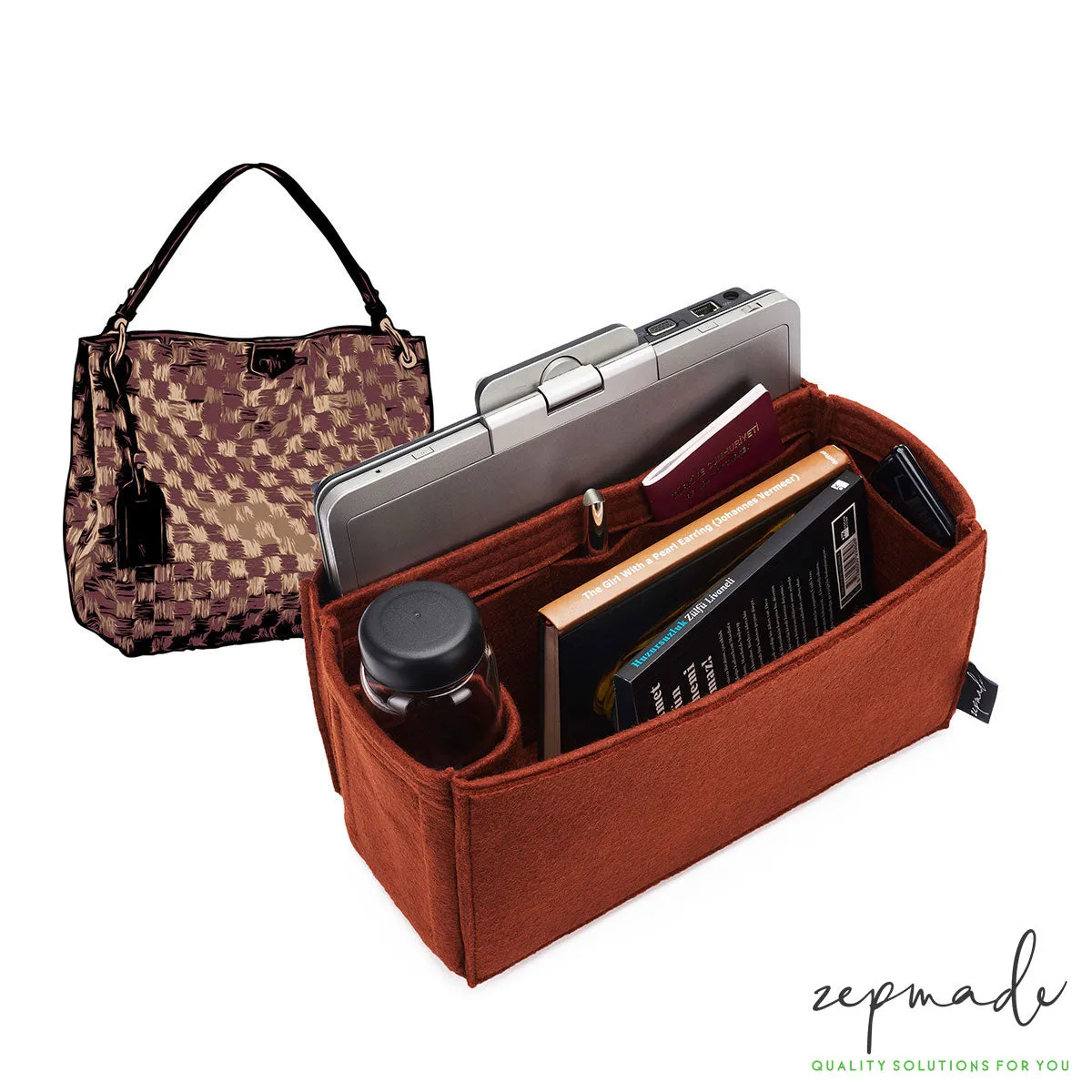 Louis Vuitton Graceful Organizer Insert, Bag Organizer with Laptop Compartment and Pen Holder