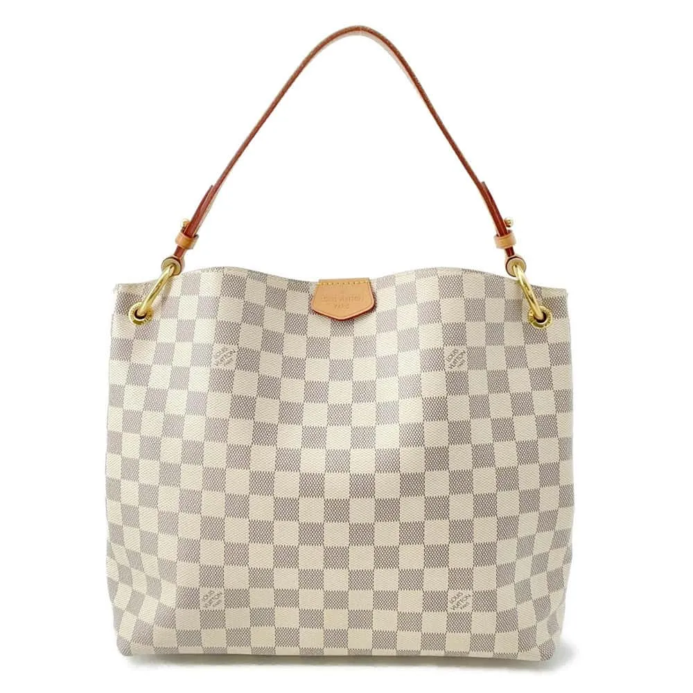 LOUIS VUITTON Graceful Pink N42249 Damier Azur Size PM