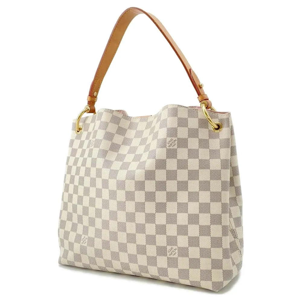 LOUIS VUITTON Graceful Pink N42249 Damier Azur Size PM