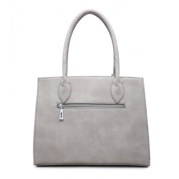 Luna Eclipse Grey Tote Bag With Charm