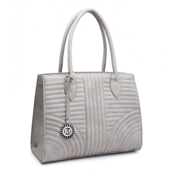 Luna Eclipse Grey Tote Bag With Charm