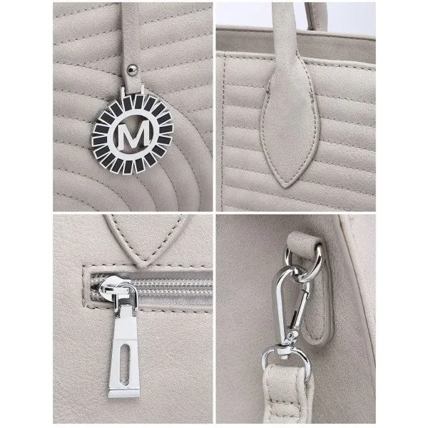 Luna Eclipse Grey Tote Bag With Charm