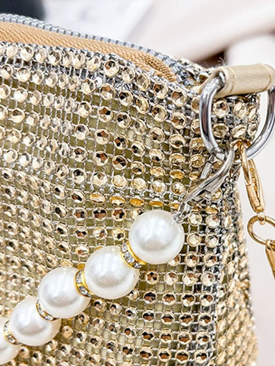 Mini Faux Pearl Decor Shoulder Bag MNBF097