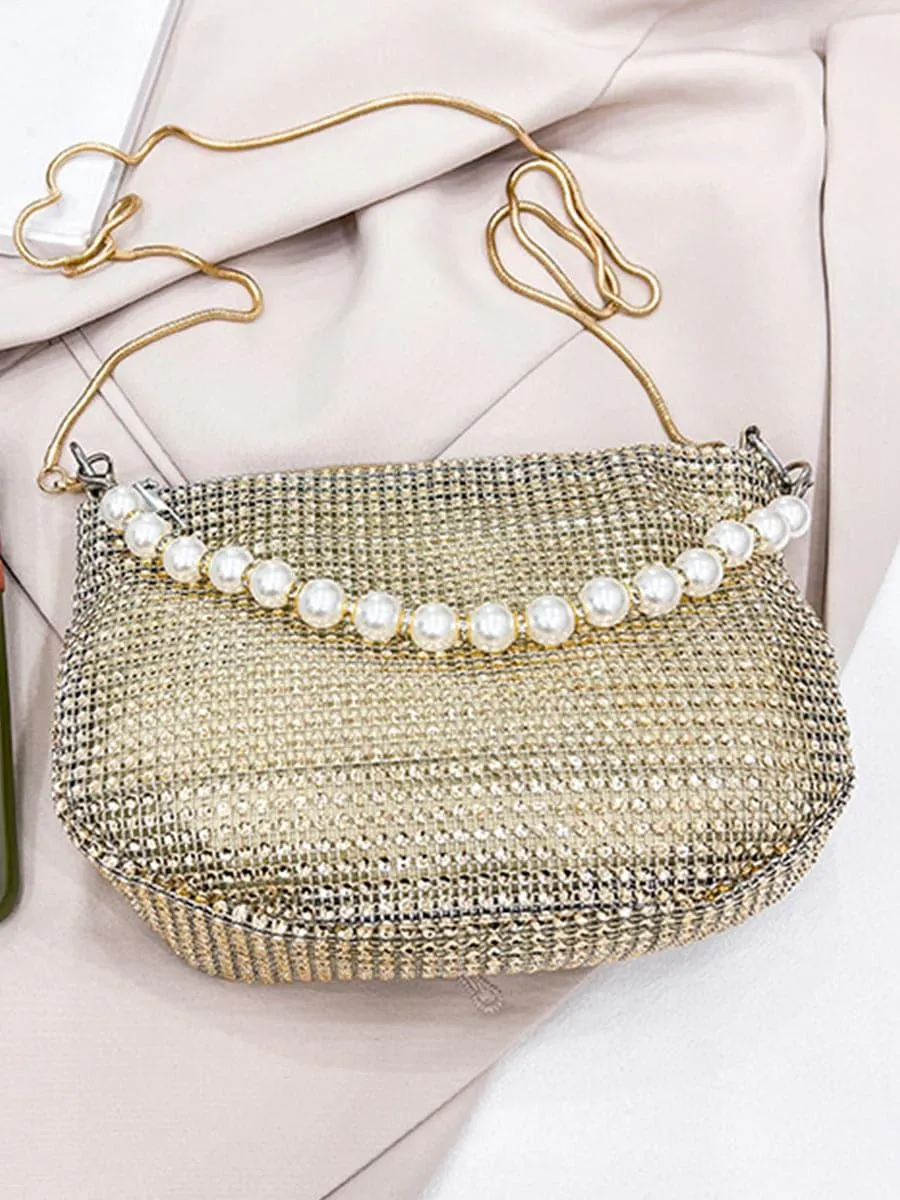 Mini Faux Pearl Decor Shoulder Bag MNBF097