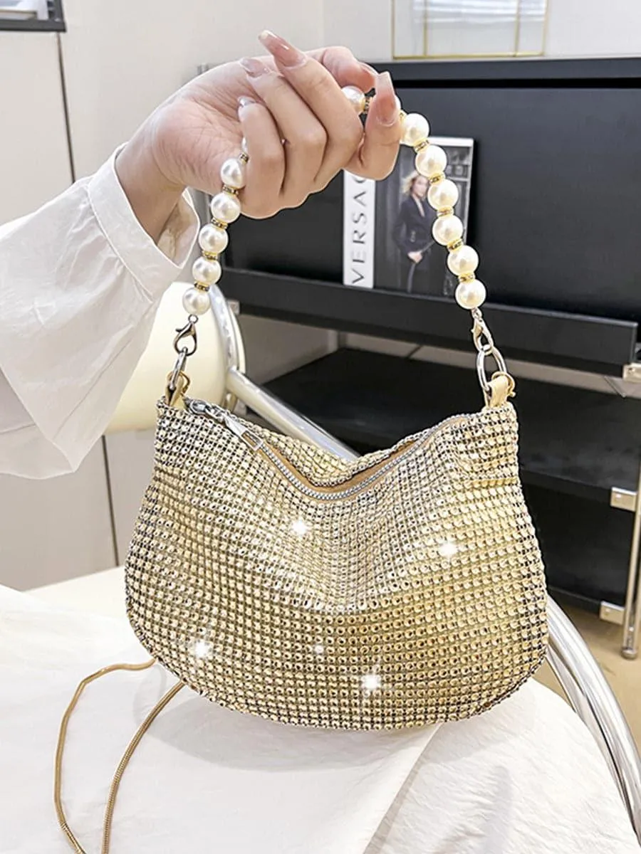 Mini Faux Pearl Decor Shoulder Bag MNBF097