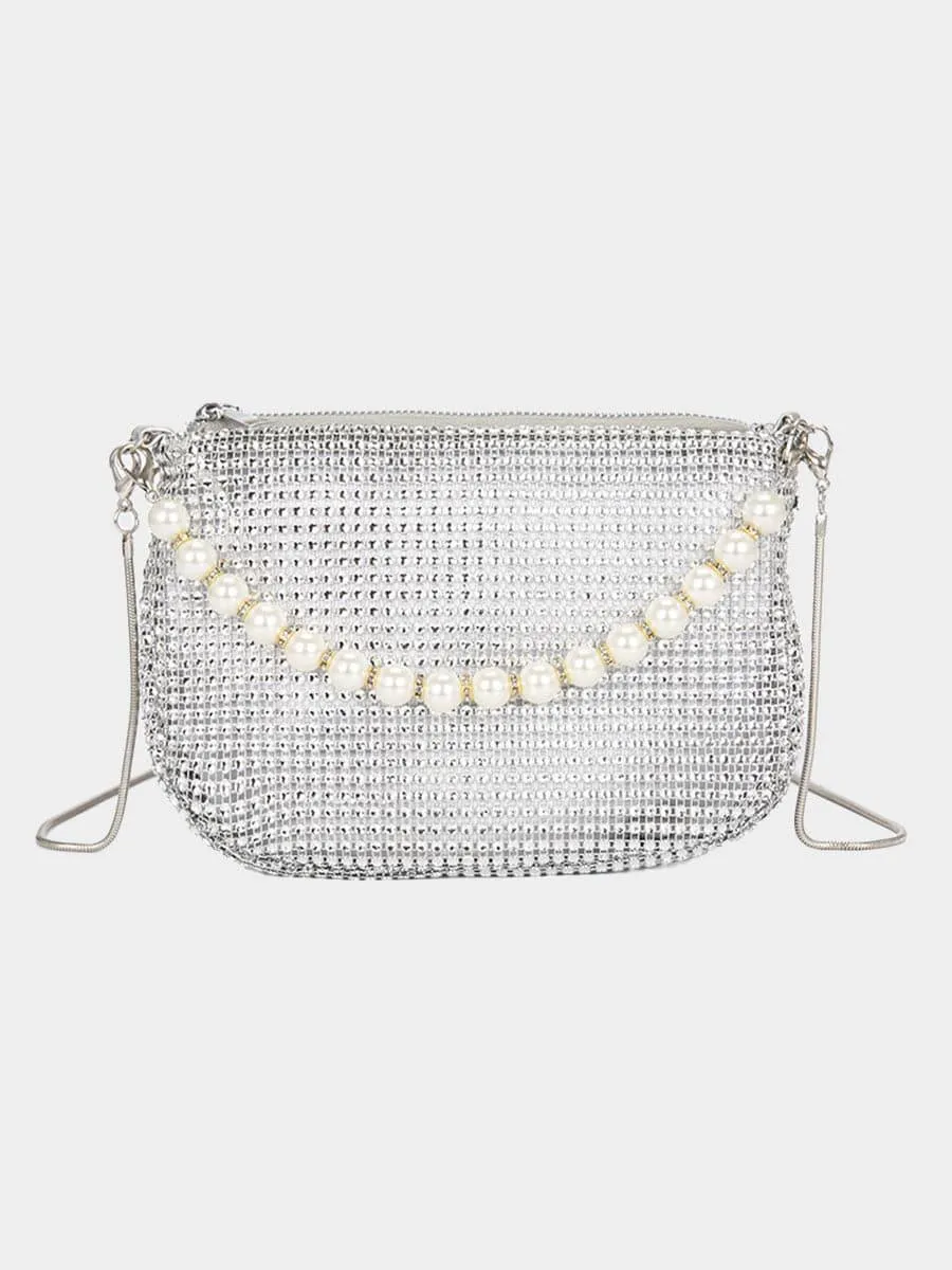 Mini Faux Pearl Decor Shoulder Bag MNBF097