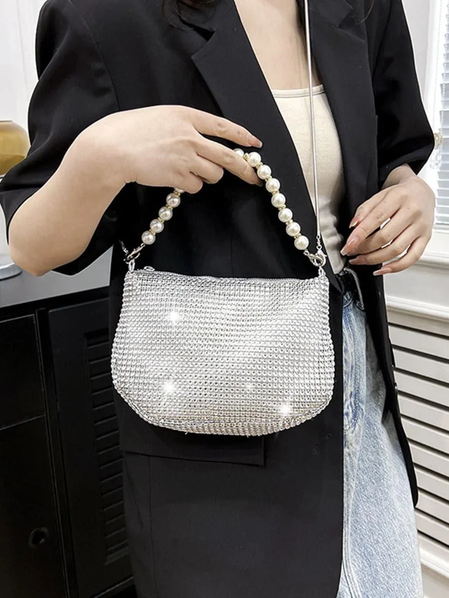 Mini Faux Pearl Decor Shoulder Bag MNBF097