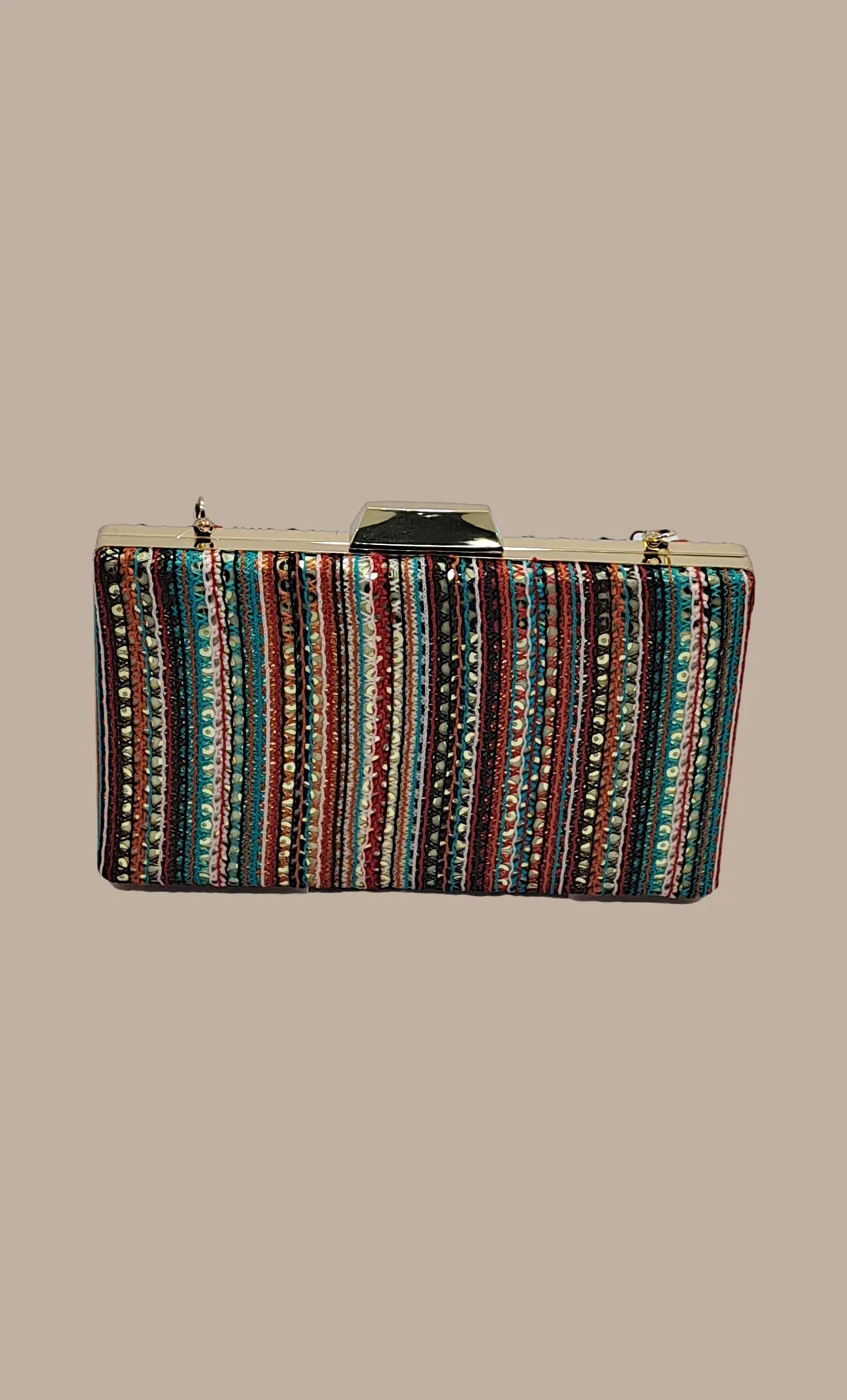 Multi-Colour Embroidered Clutch