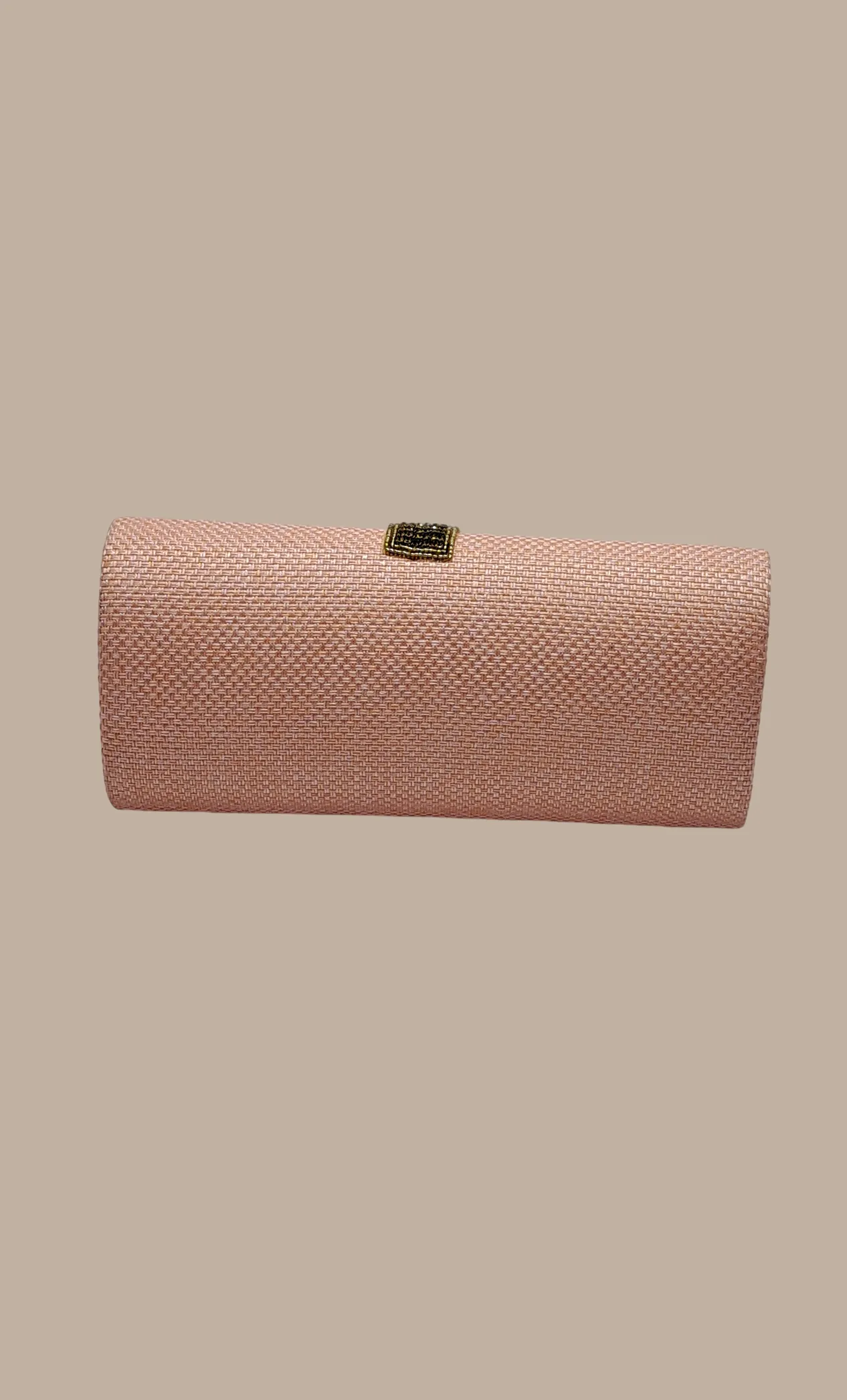 Peach Embroidered Clutch