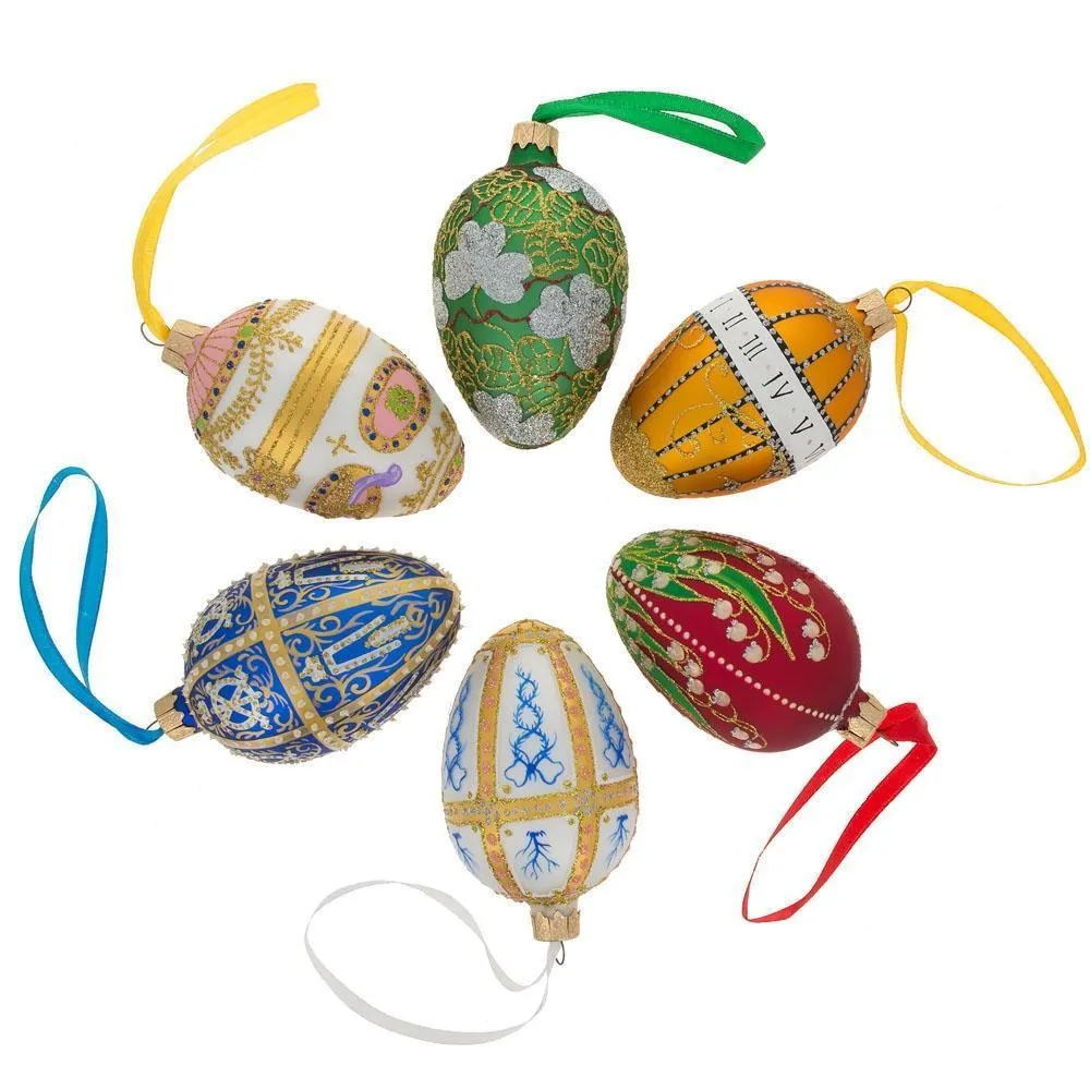 Rhombus Pysanka Glass Egg Ornament 4 Inches