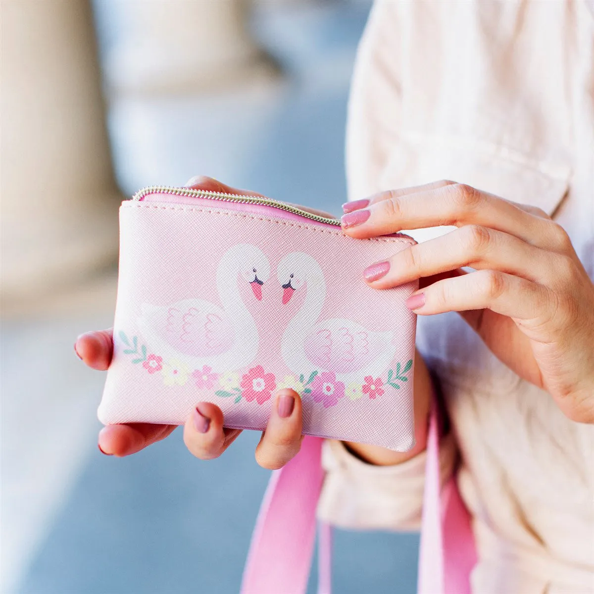 RJB Stone Pink Freya Swan Coin Purse