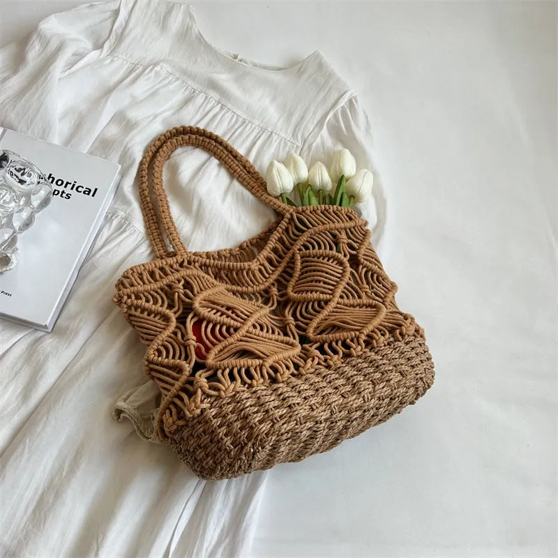 Straw Beach Bag Travel Casual Tote Bag