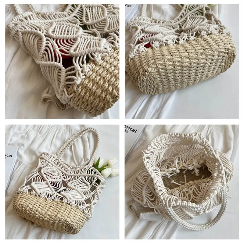 Straw Beach Bag Travel Casual Tote Bag