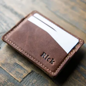 The Levi Fine Leather Horizontal Magnetic Money Clip Wallet