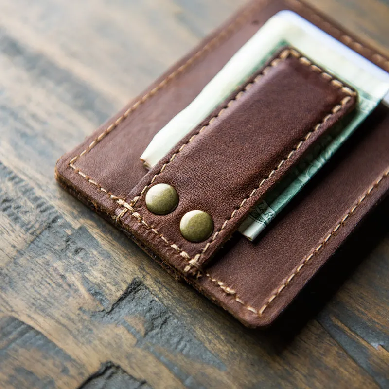 The Levi Fine Leather Horizontal Magnetic Money Clip Wallet